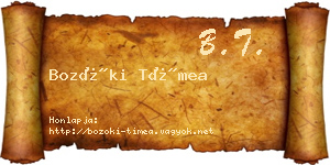 Bozóki Tímea névjegykártya